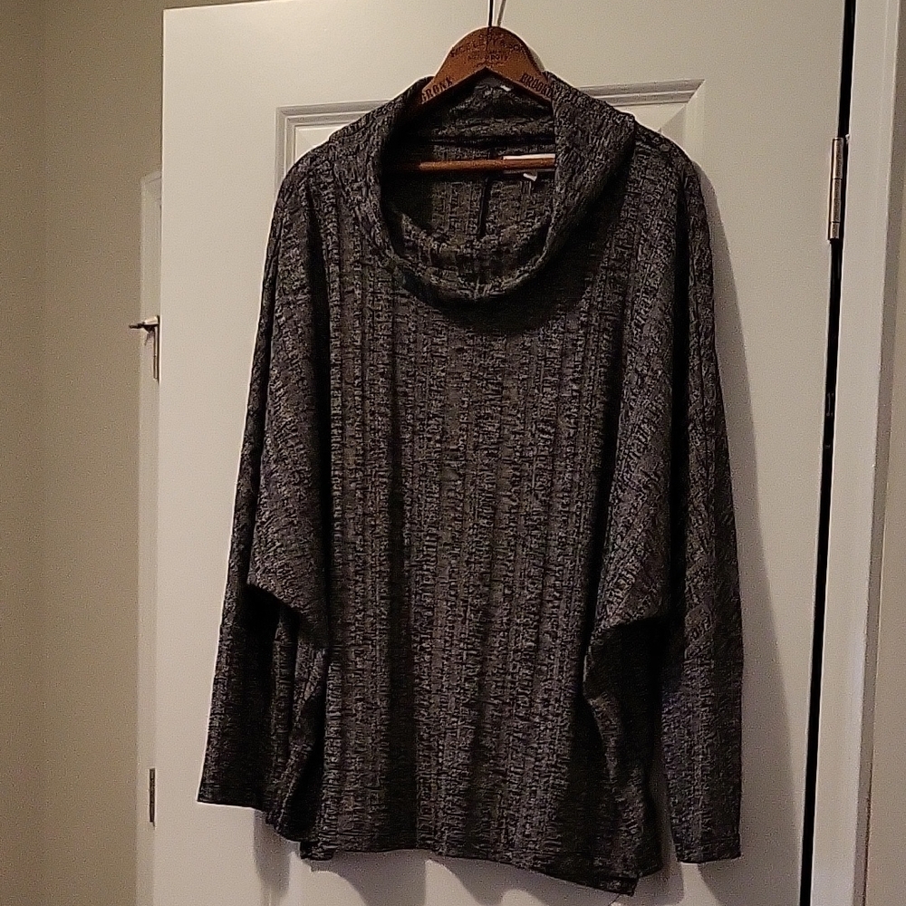 New Directions Charcoal Cowl Neck Sweater